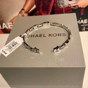 🎁 NWT! $225 MICHAEL KORS Mercer Link Silver Cuff